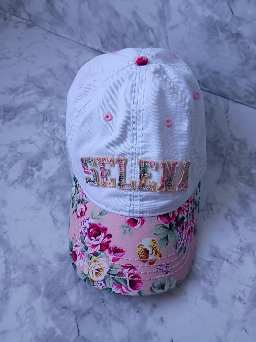 Floral Baseball Cap With The Name SELENA